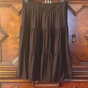 St. John’s Bay tiered ruffle skirt.  Size M. Black.  Like new, never worn